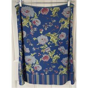 Gap Floral Striped Pull On Skirt Blue Pink Green Womens Size XL